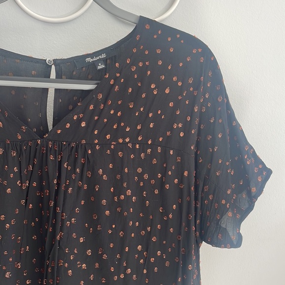 Madewell Short Sleeve Sparkly Polka Dot Blouse - Picture 4 of 4